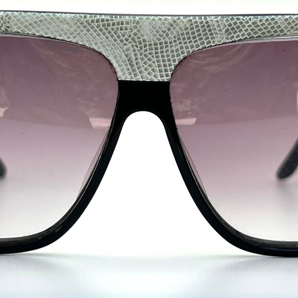 Vintage Enrico Biaggi Sunglasses Y2K Shield Lizard White Snake Print Purple Lens main image 4